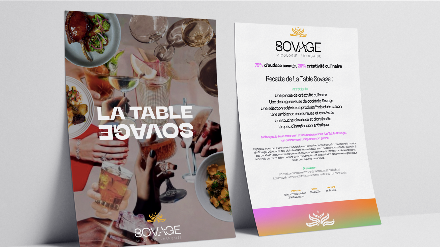 Carte d'invitation à La Table Sovage